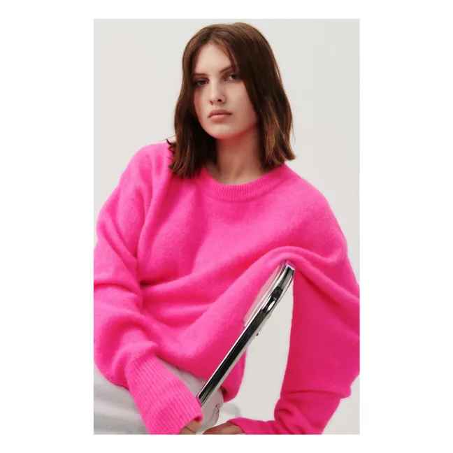 Pull Col Bateau Vitow Alpaga et Laine | Rose fluo