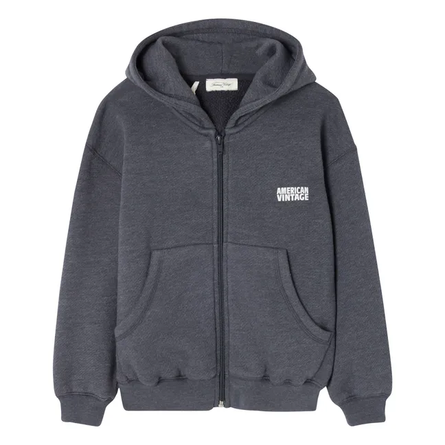 Doven Zip Sweat | Marled charcoal grey