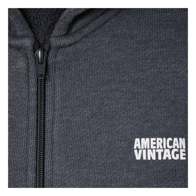 Doven Zip Sweat | Marled charcoal grey