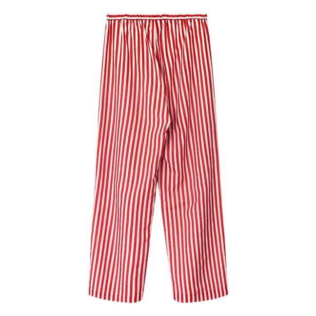 Pantaloni a tubo in cotone e seta | Rosso
