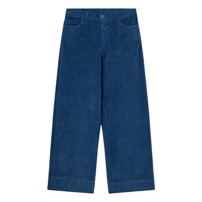 Rosafarbene Hose aus geripptem Velours | Navy