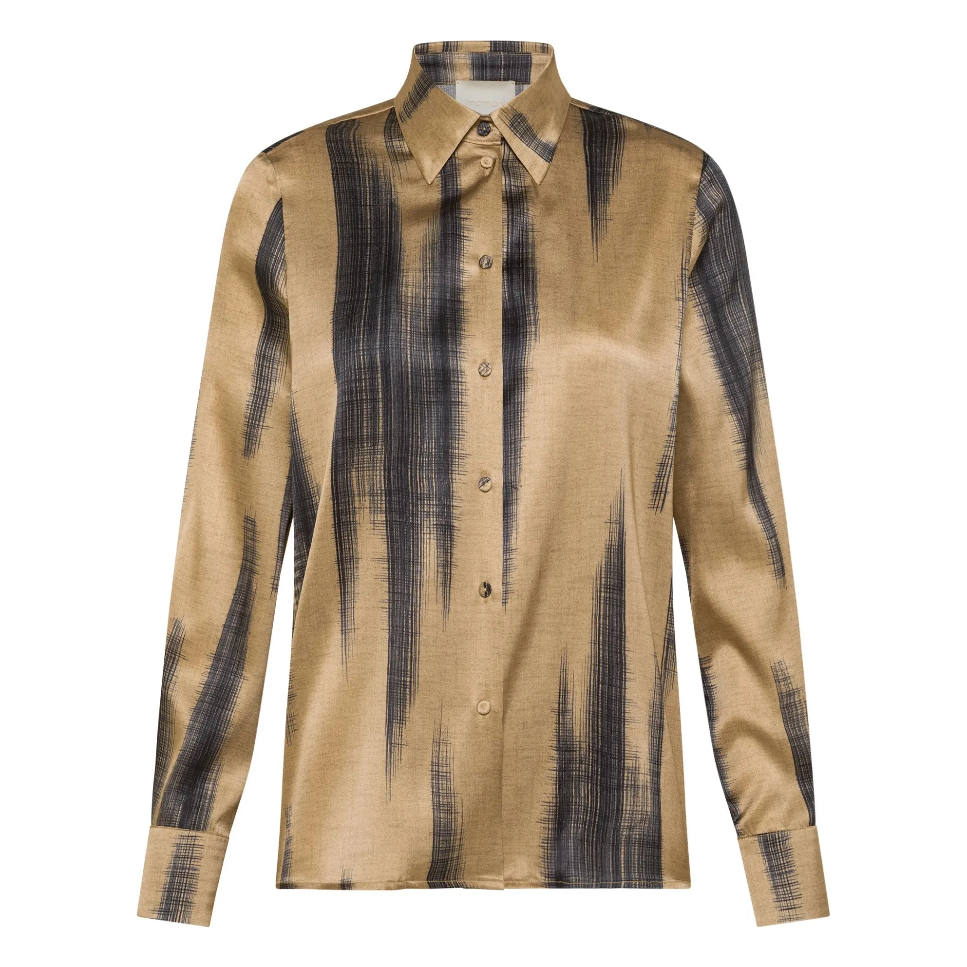 Momoni Gold Simon Printed Silk Satin Shirt