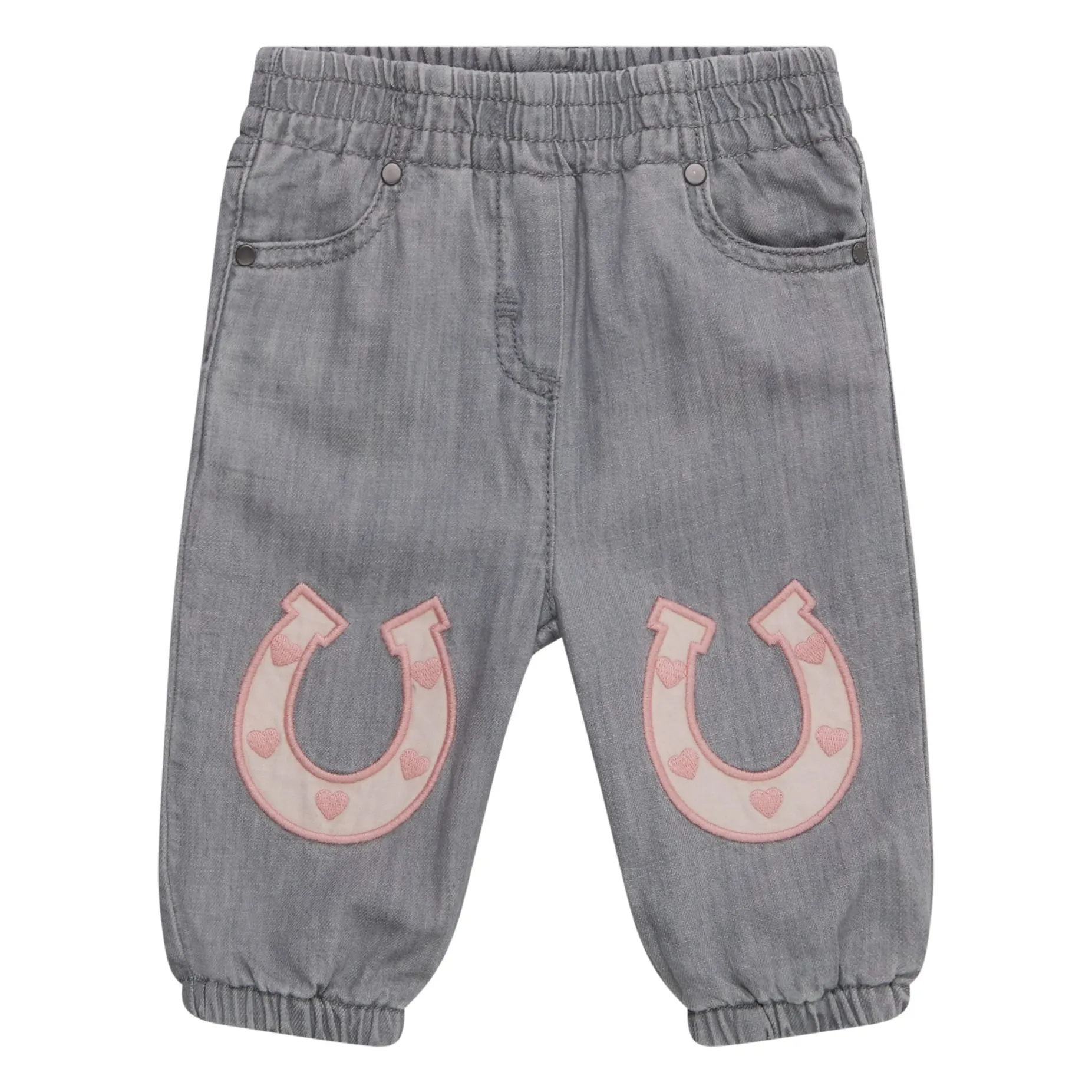Stella Mccartney Kids Grey Baby Chambray Horseshoe Pants