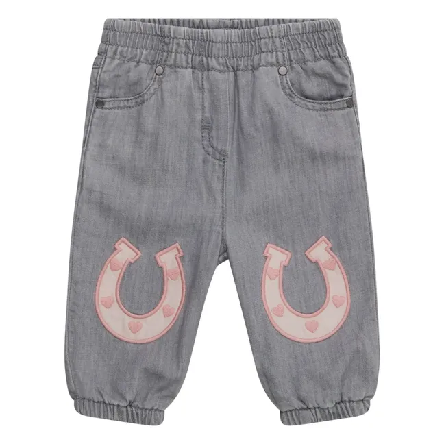 Baby Chambray Horseshoe Pants | Grey