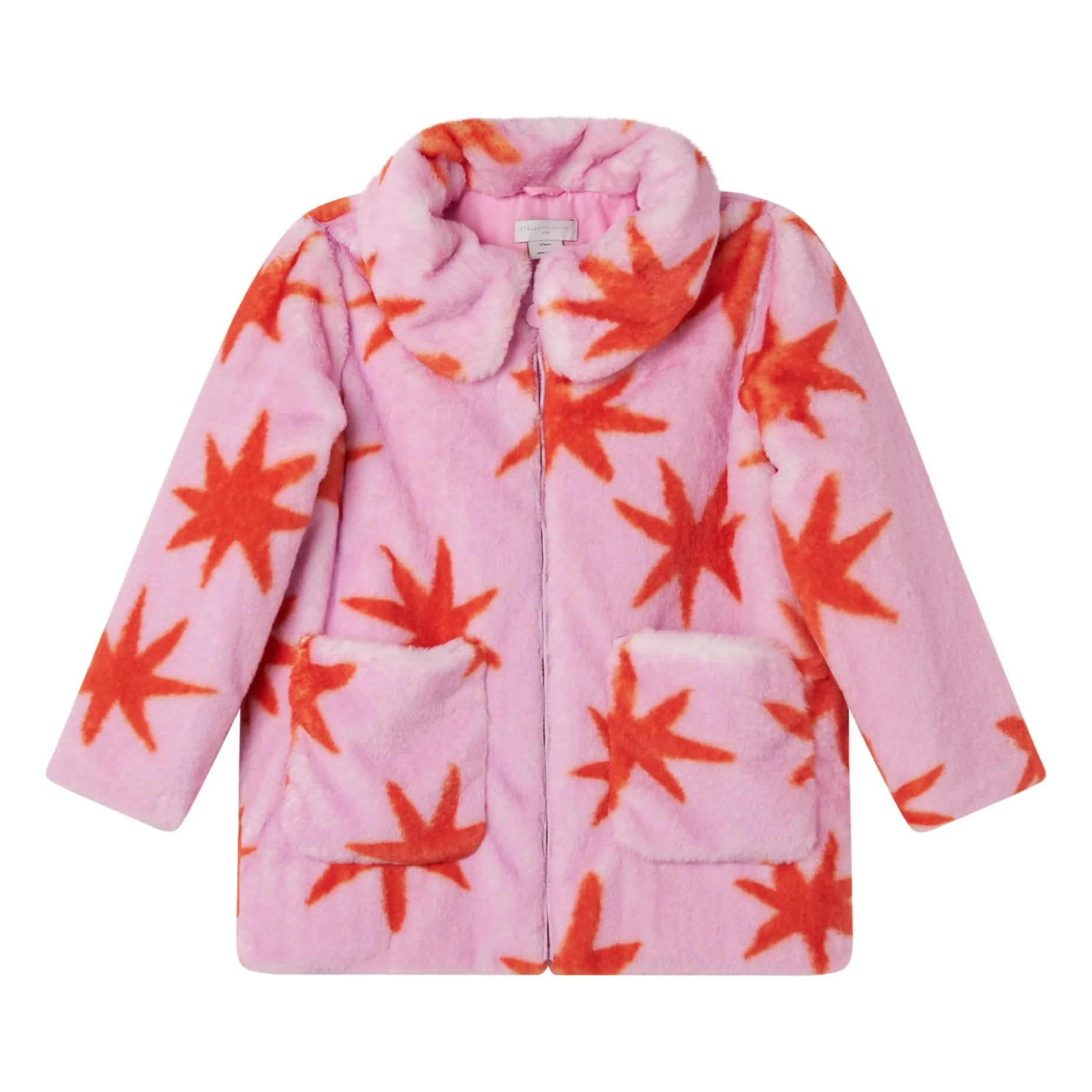 Stella Mccartney Kids Pink Etoile Faux Fur Coats