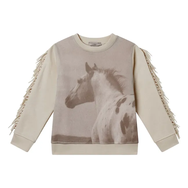 Horse sweatshirt | Ecru
