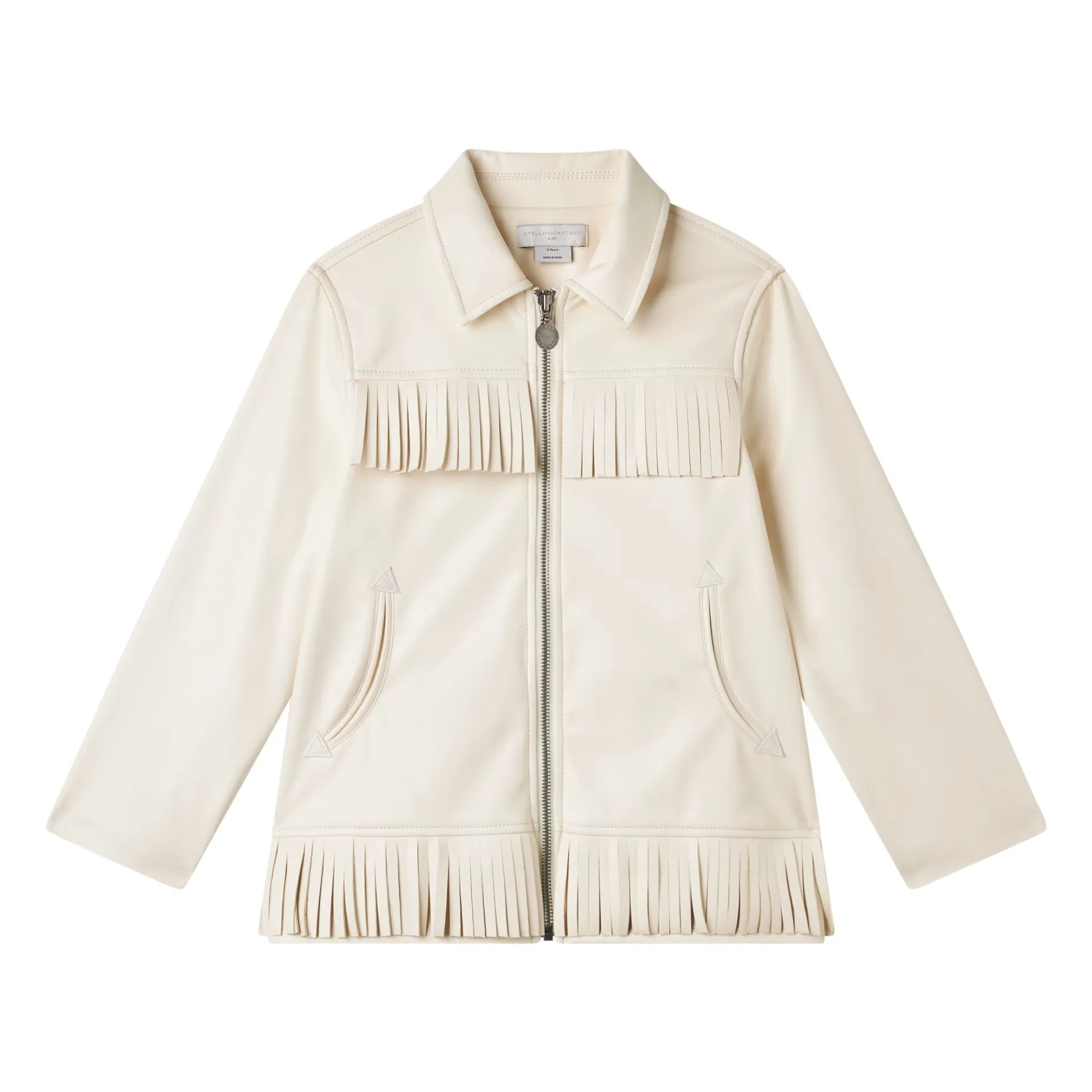 Stella Mccartney Kids Cream Fringed Jacket