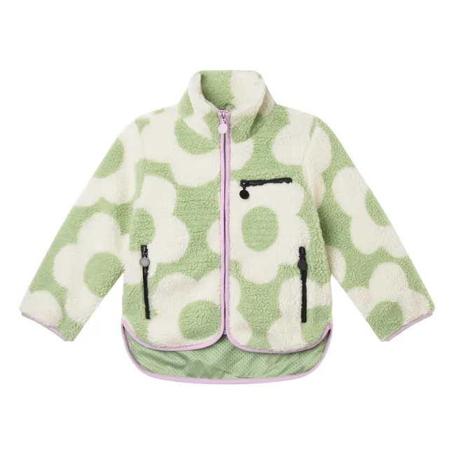 Sherpa Flowers Jacket | Almond green