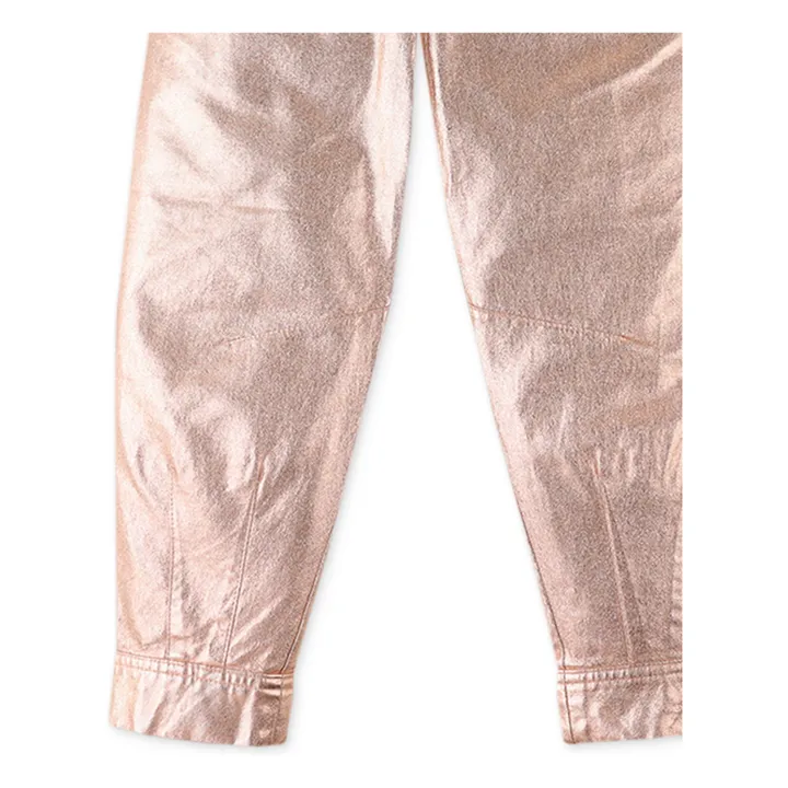 Pantalones globo metalizados | Rosa Melocotón- Imagen del producto n°4