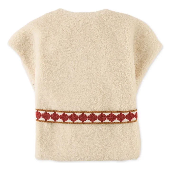 Gilet senza maniche in sherpa | Ecru- Immagine del prodotto n°5