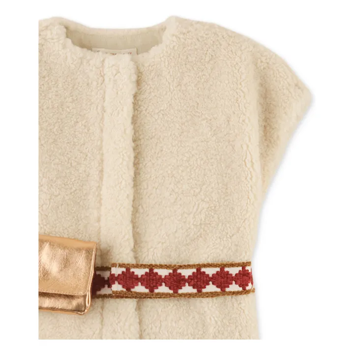 Gilet senza maniche in sherpa | Ecru- Immagine del prodotto n°3