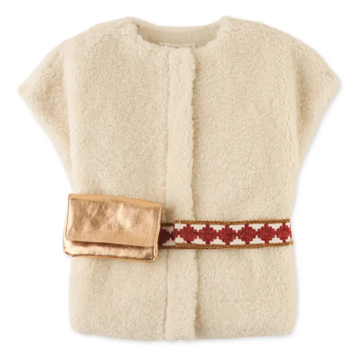 Gilet senza maniche in sherpa | Ecru- Immagine del prodotto n°0