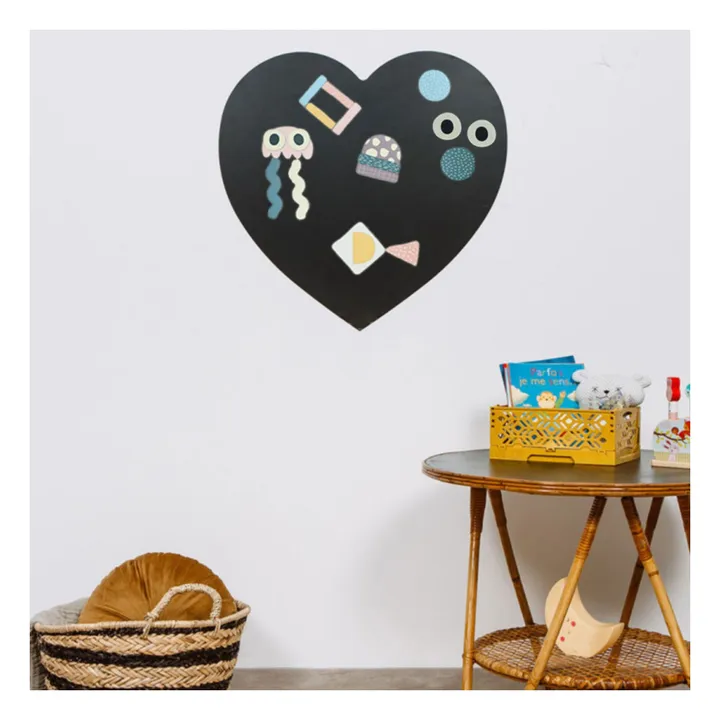 Magnettafel Herz und ein Set aus 21 geometrischen Formen- Produktbild Nr. 1