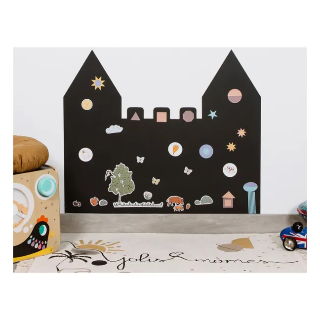 Château magnetic board with 21 geometric shapes