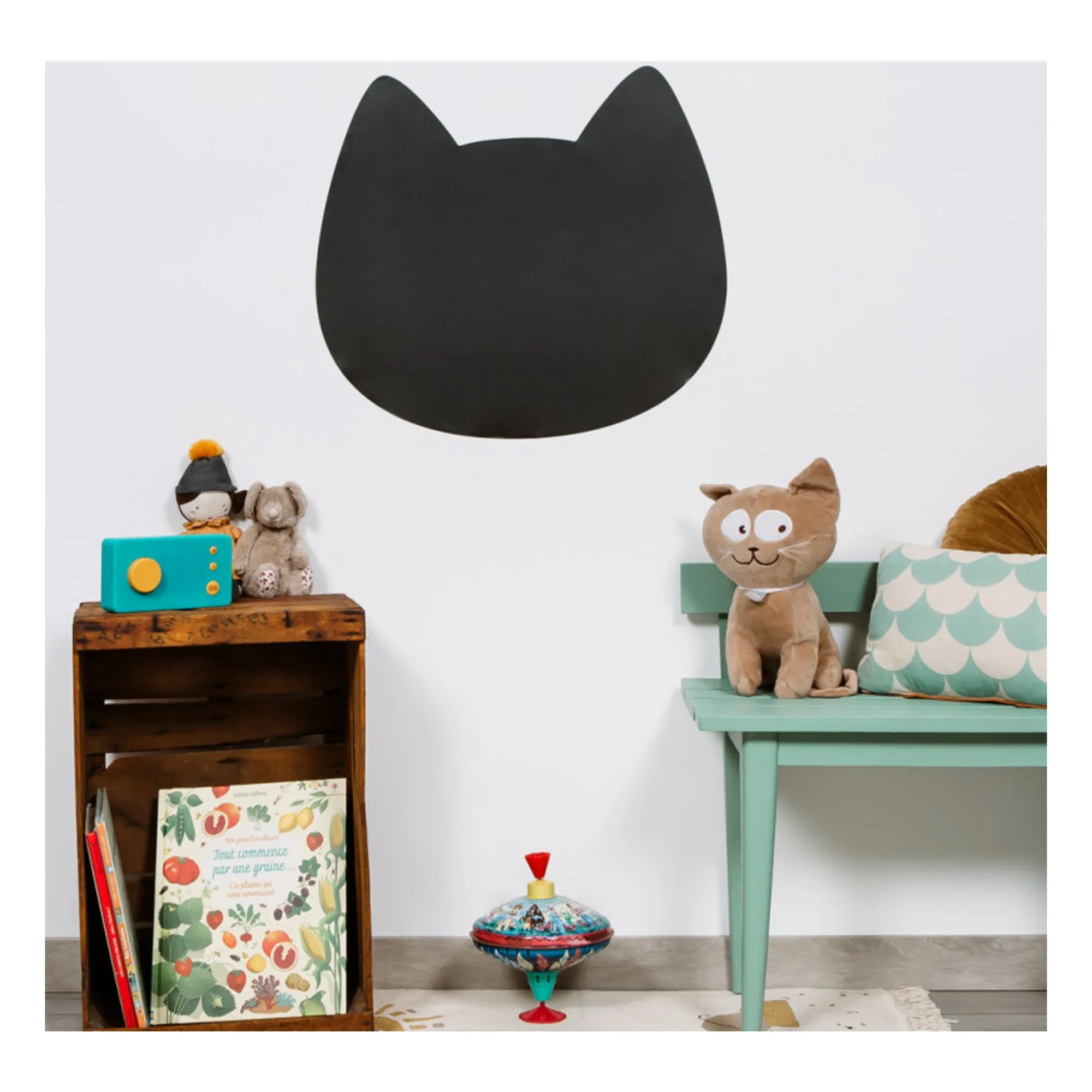 Tableau magnétique Chat et son jeu de 21 formes géométriques- Image produit n°2