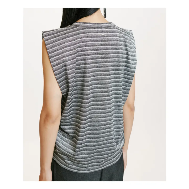 Top metálico de rayas Enna | Gris Plata- Imagen del producto n°3