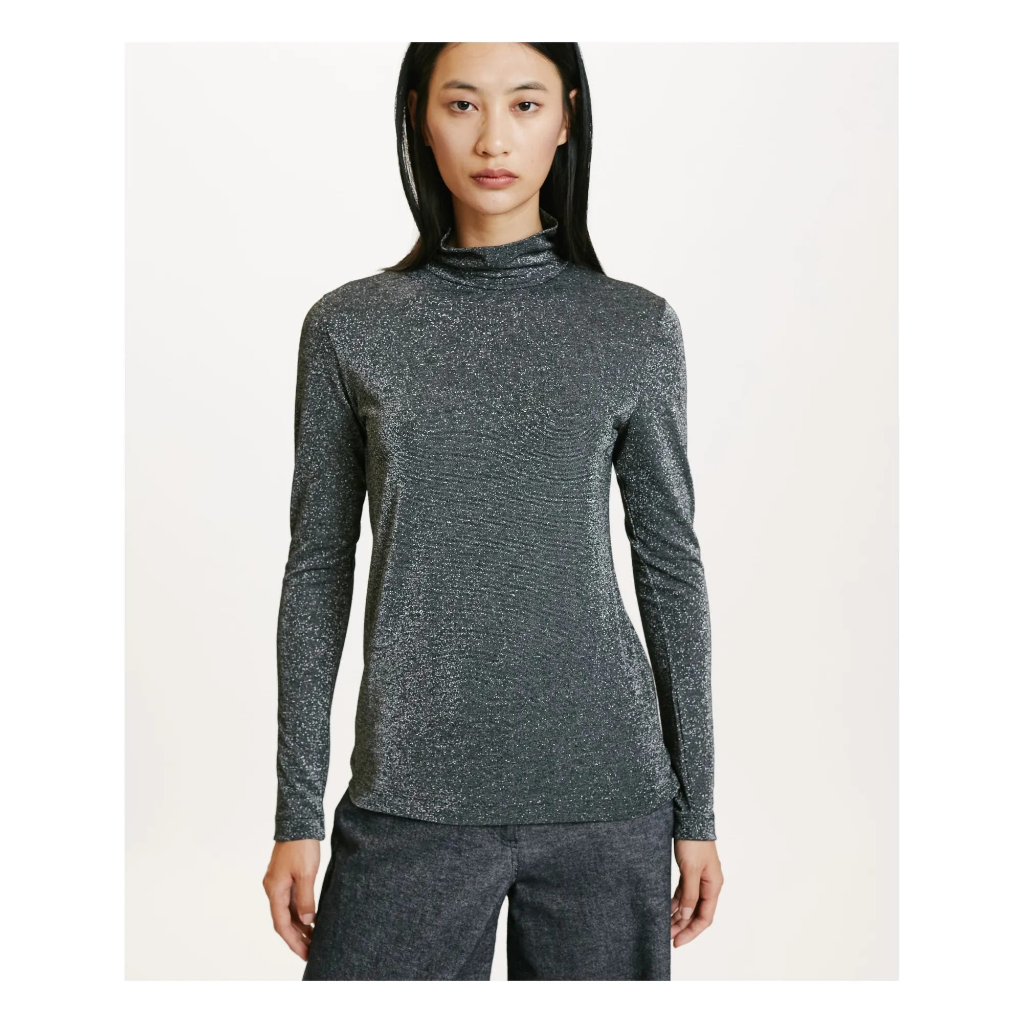 Momoni Silver Grey Rodolphe Metallic T-Shirt