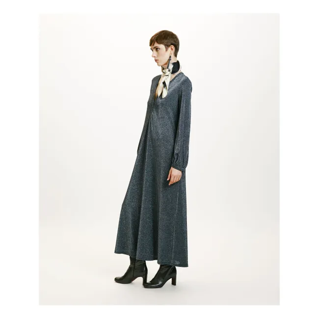 Vestido metalizado Amede | Gris Plata