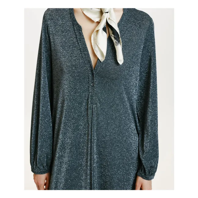 Vestido metalizado Amede | Gris Plata