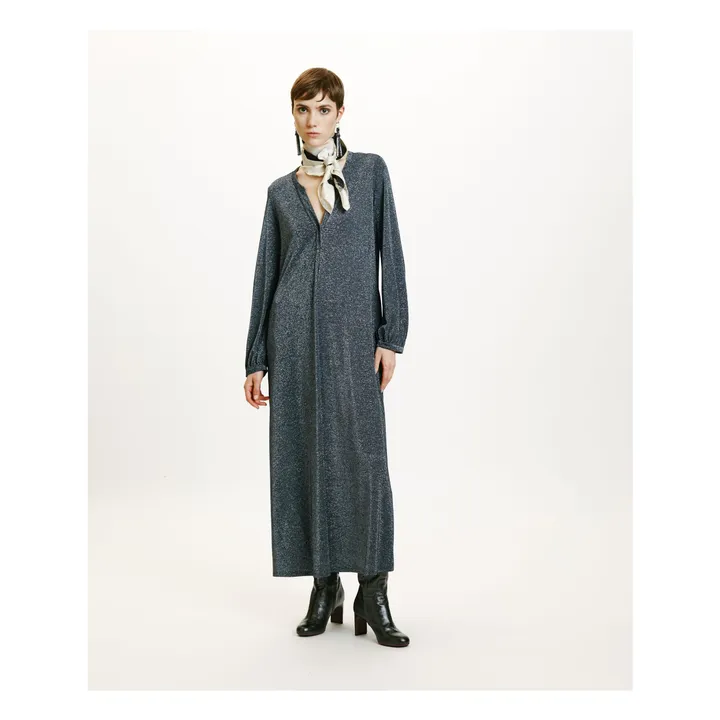 Vestido metalizado Amede | Gris Plata- Imagen del producto n°0