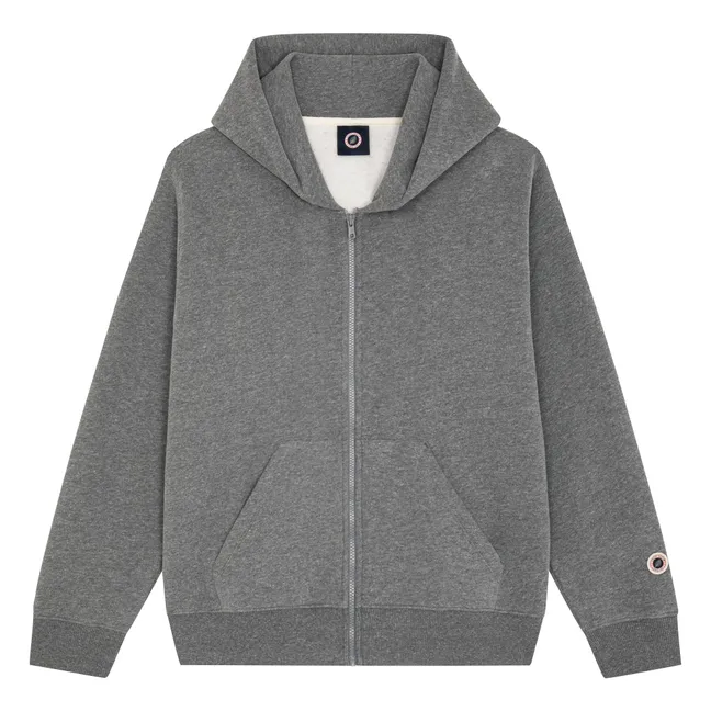 Sudadera con cremallera icónica | Gris Jaspeado