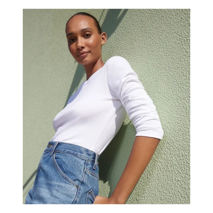 T-shirt l'Iconique Manches Longues - Collection Femme  | Blanc- Image produit n°1