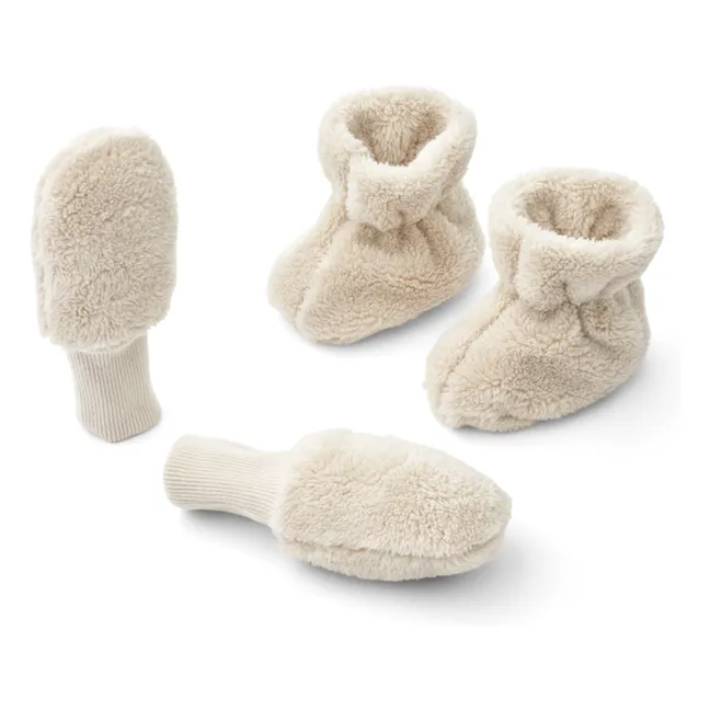 Pack manoplas y zapatillas Fernanda | Crudo