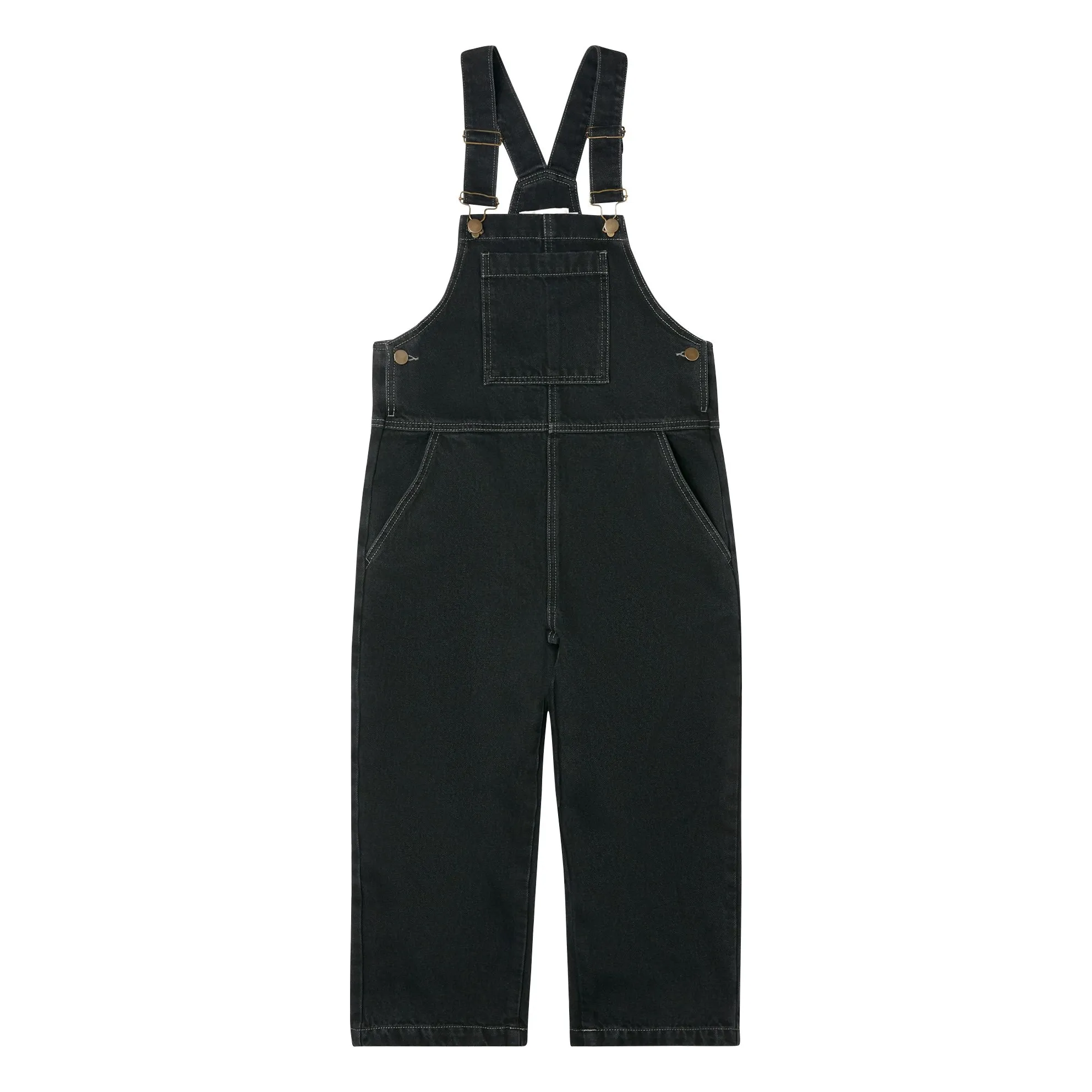 Main Story Denim Black Straight Overalls