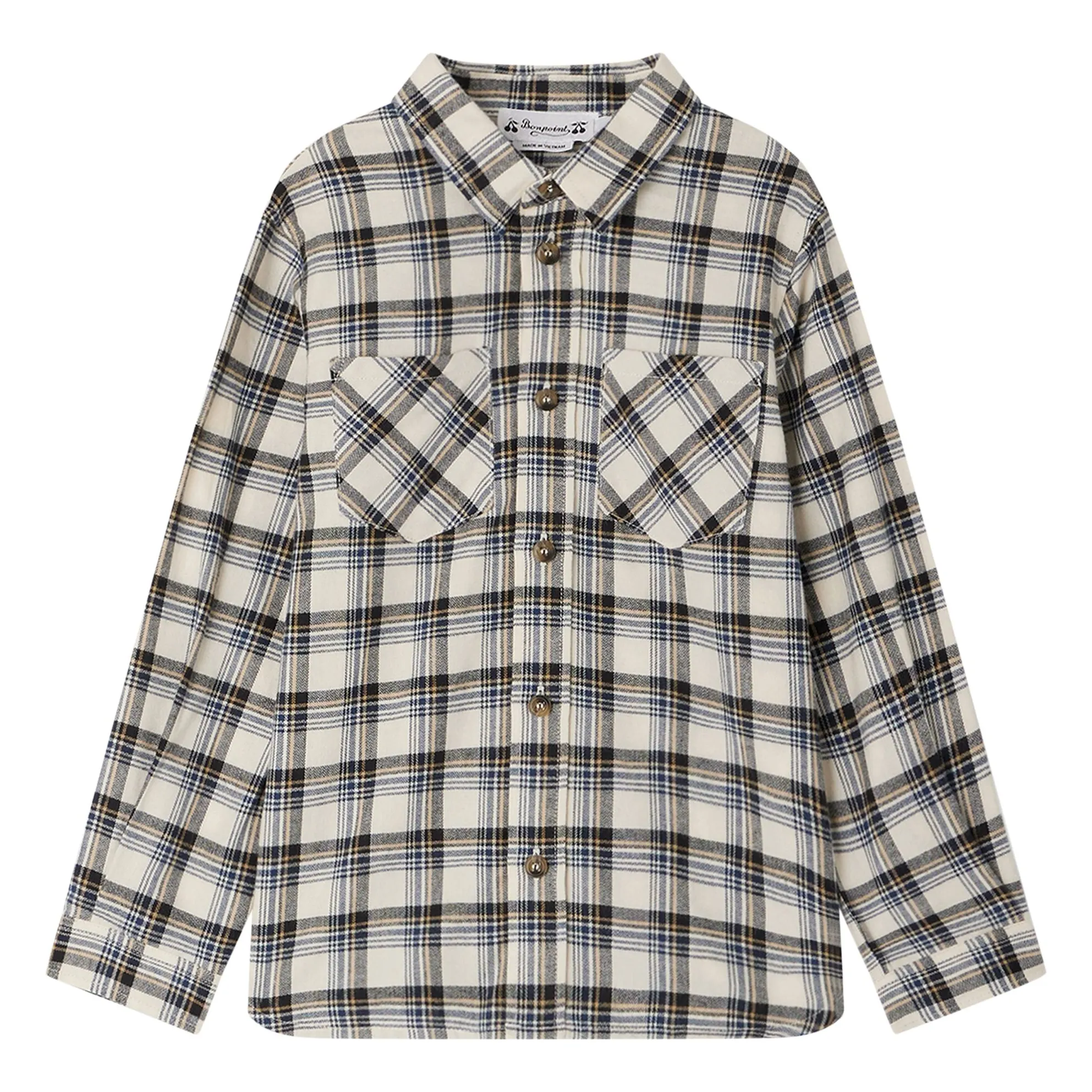 Bonpoint Boys Ecru Altman Checkered Shirt