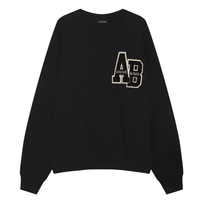Miles Letterman organic cotton sweatshirt | Black
