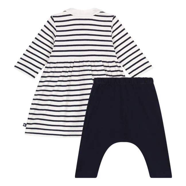 Set aus Kleid und Leggings mit Streifen | Navy