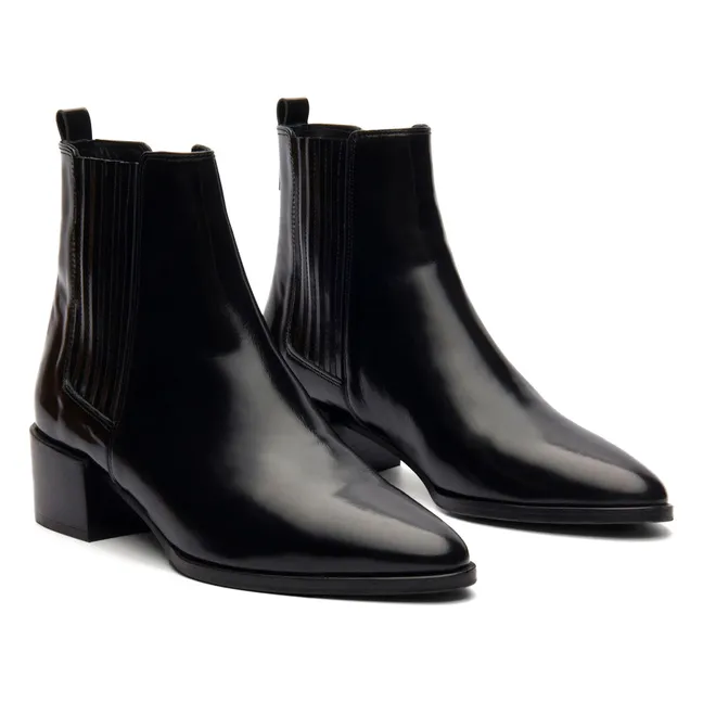 Bottines n°408 Cuir Glacé | Noir