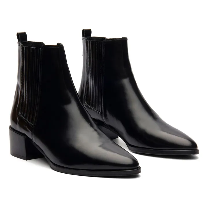 408 Botas de piel glacé | Negro- Imagen del producto n°2