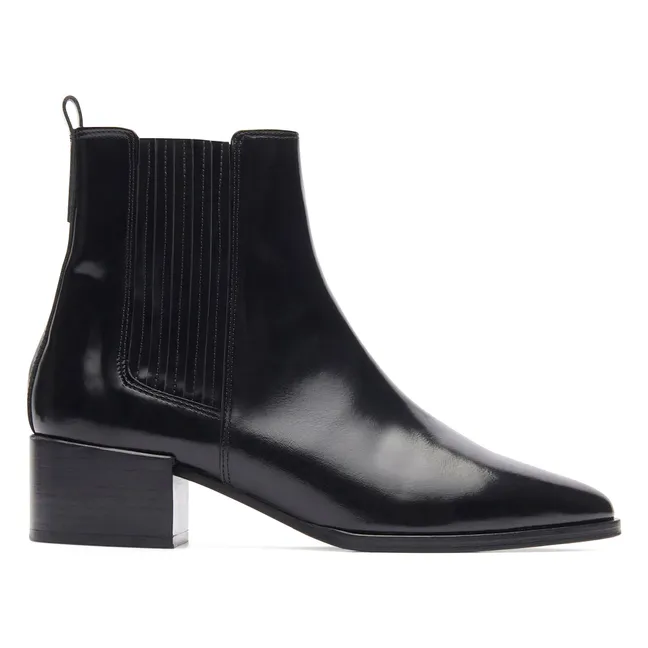 Bottines n°408 Cuir Glacé | Noir