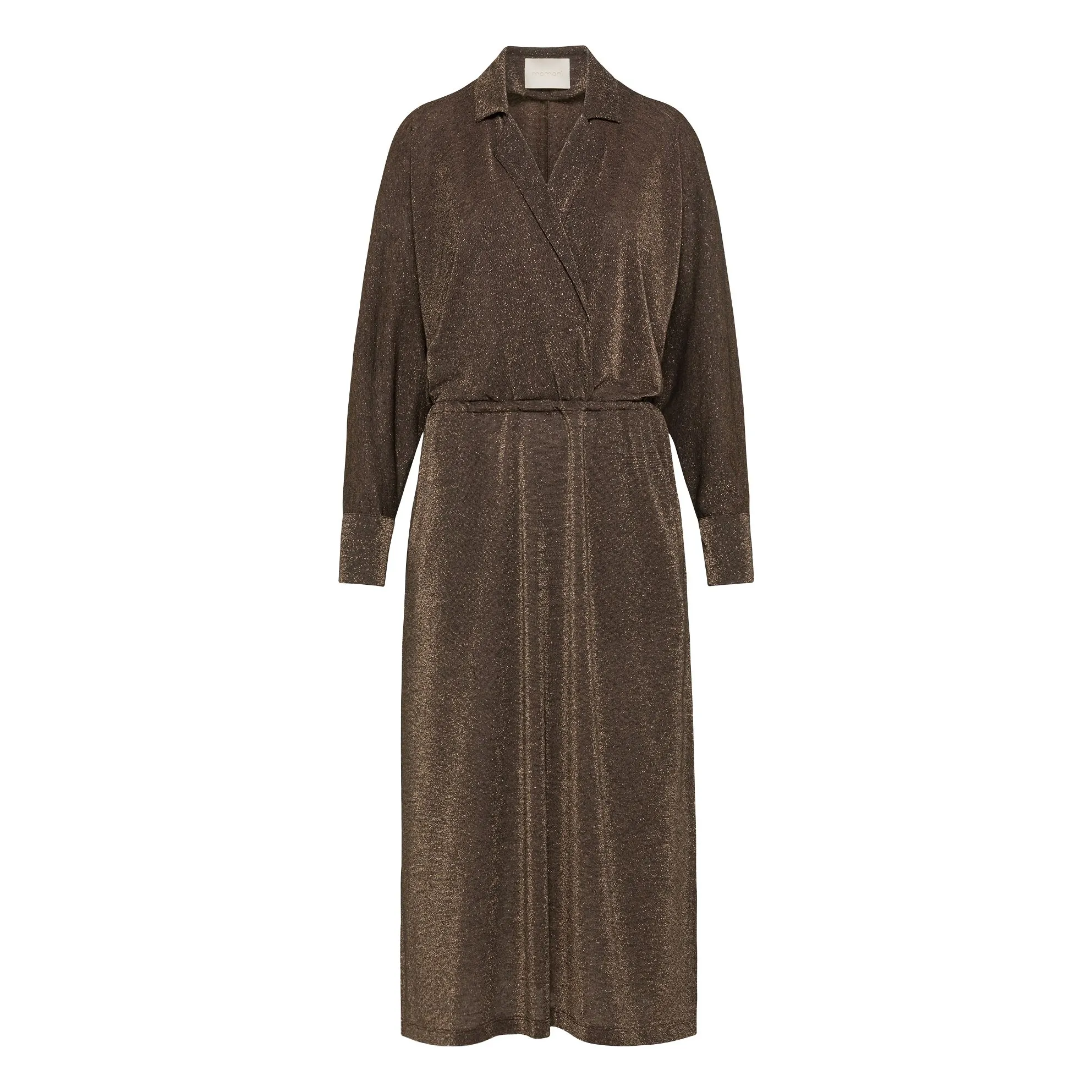 Momoni Brown Cicoria Metallic Dress