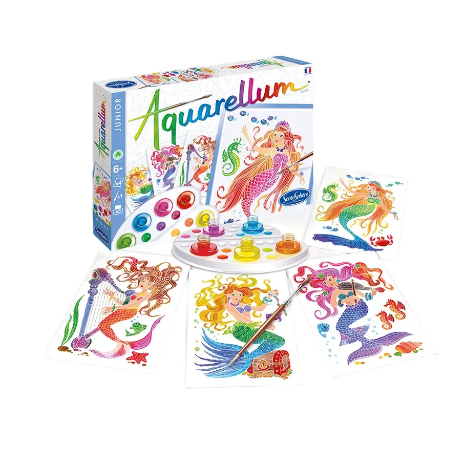 Sentosphère Multicoloured Aquarellum Painting Mermaids
