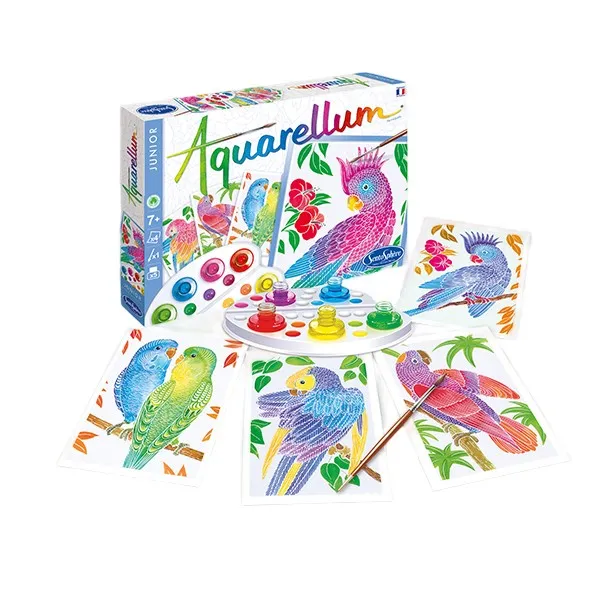 Sentosphère Multicoloured Watercolor Painting Parrots