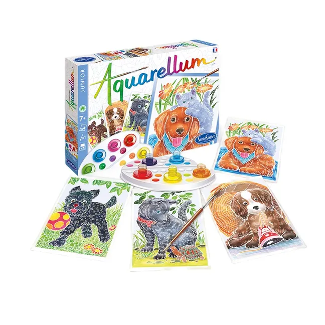 Peinture Aquarellum Chiots