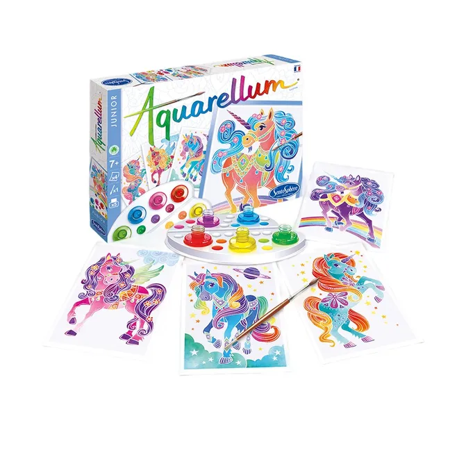 Unicorns watercolor painting