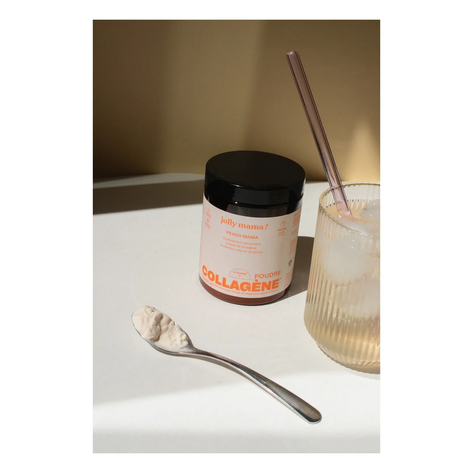 Poudre collagène marin goût pêche - 126g- Image produit n°1