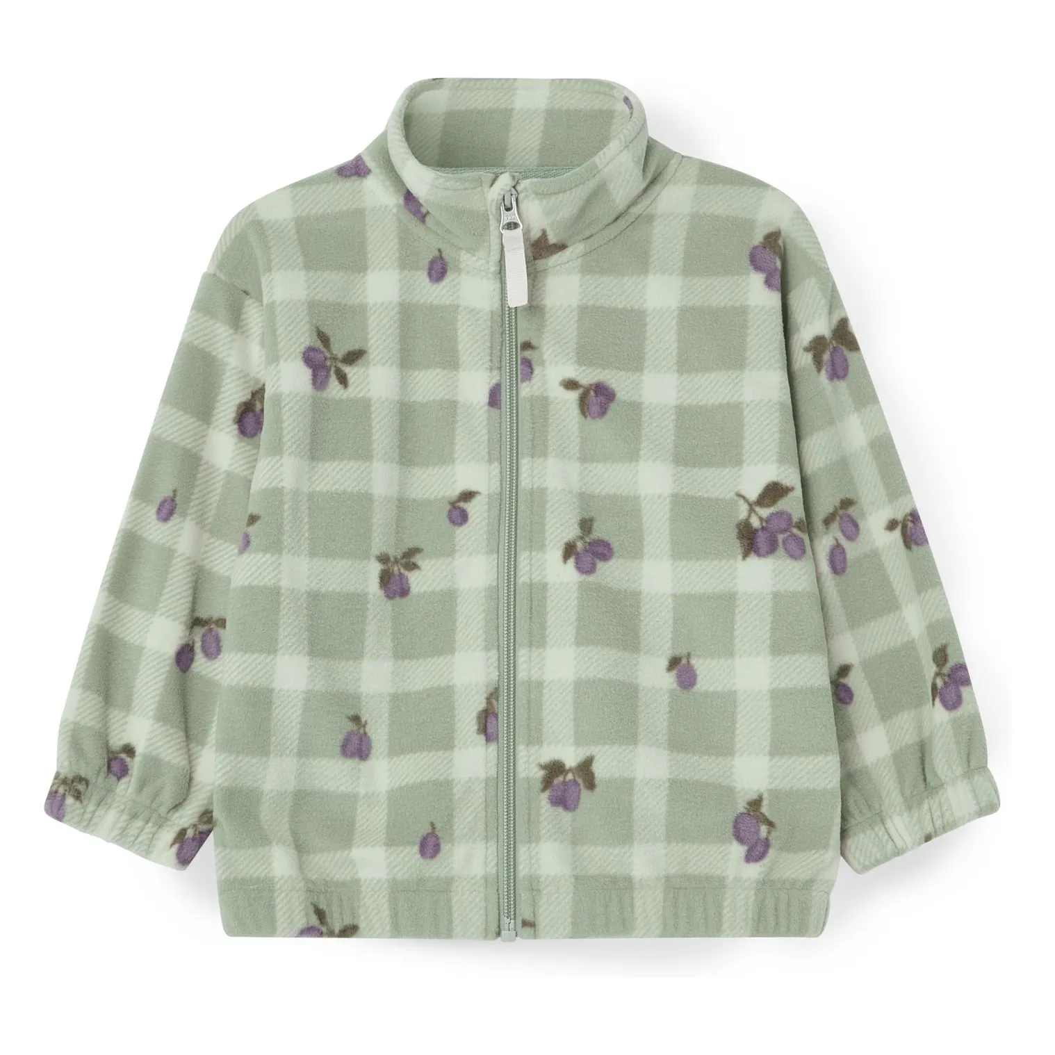Garbo&Friends Ecru Plum Plaid Fleece Jacket
