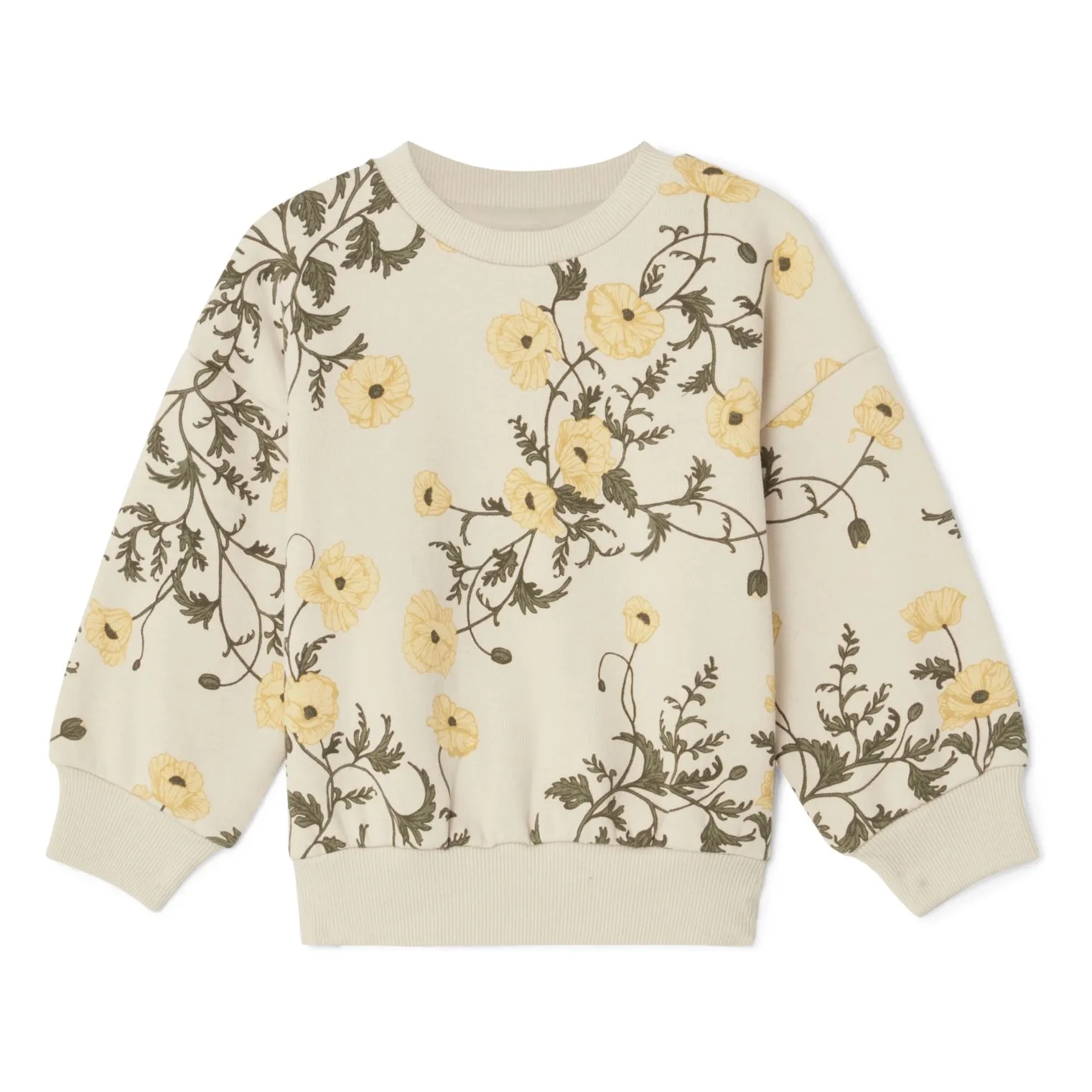 Garbo&Friends Beige Organic Cotton Flower Sweatshirt