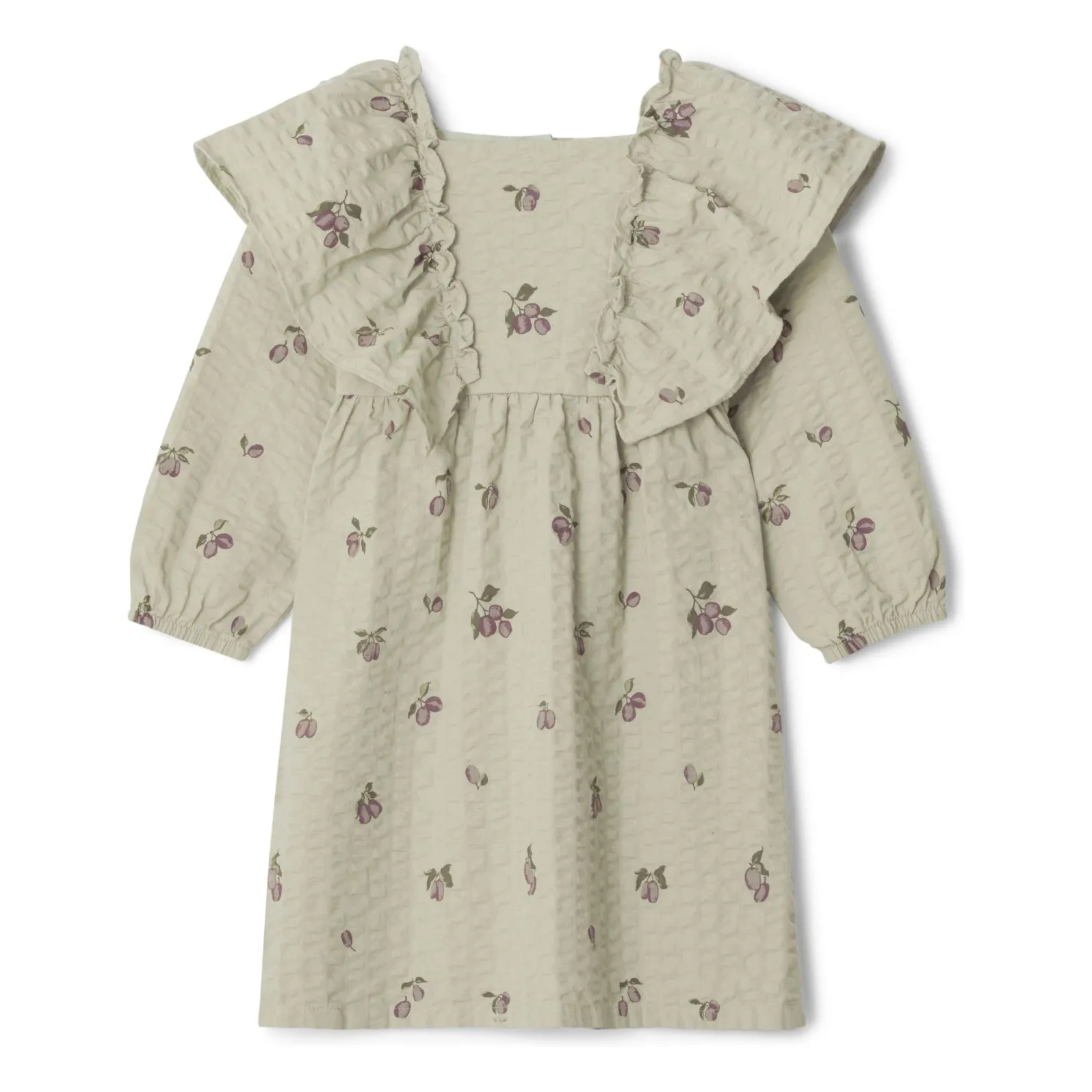 Garbo&Friends Green Seersucker Plum Dress