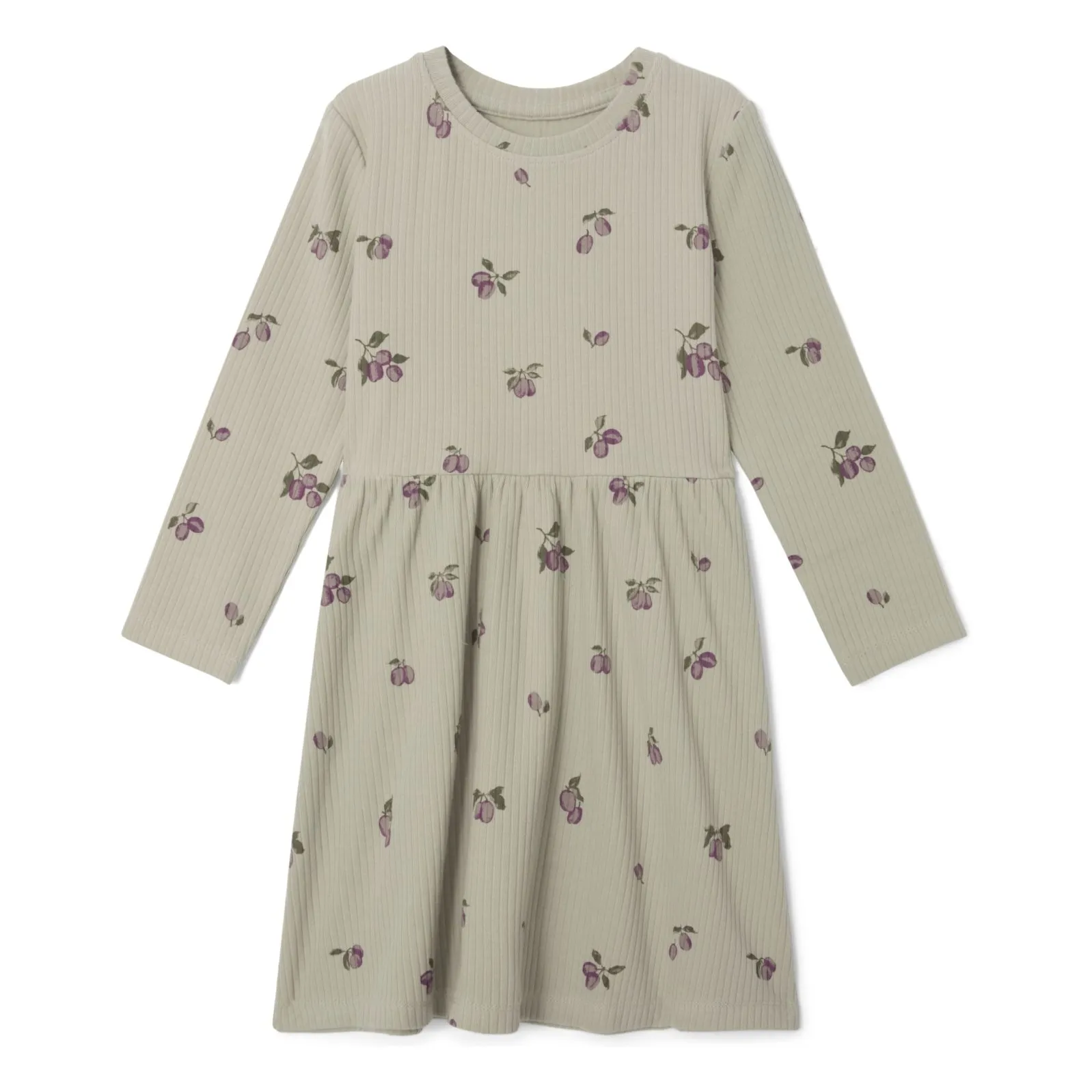 Garbo&Friends Green Ribbed Dress Plum Organic Cotton