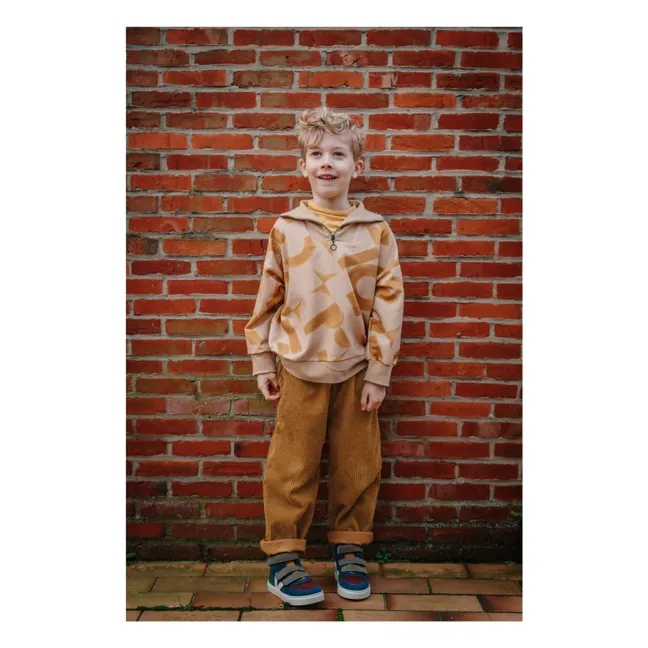 Top in felpa con collo a zip Orin | Beige