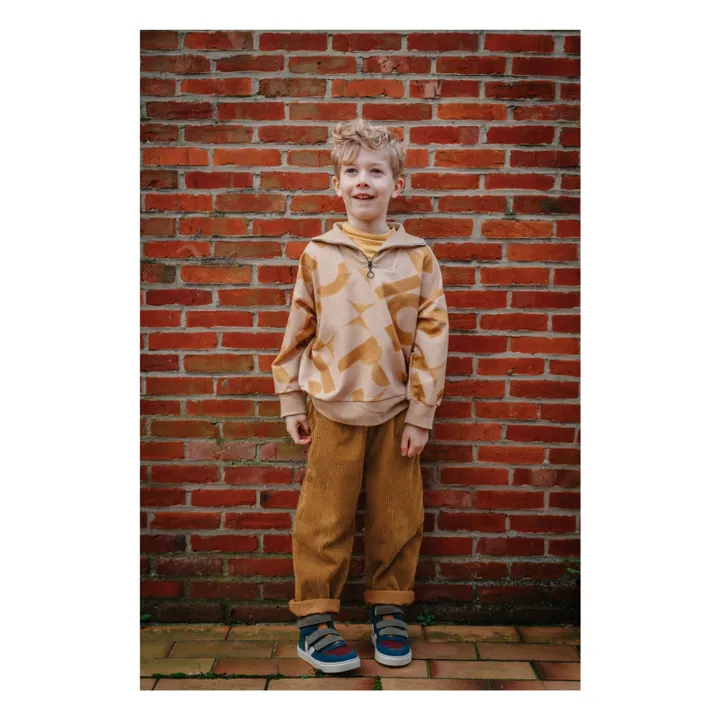 Bonnie & The Gang Orin Zip Neck Sweat Top Beige Smallable