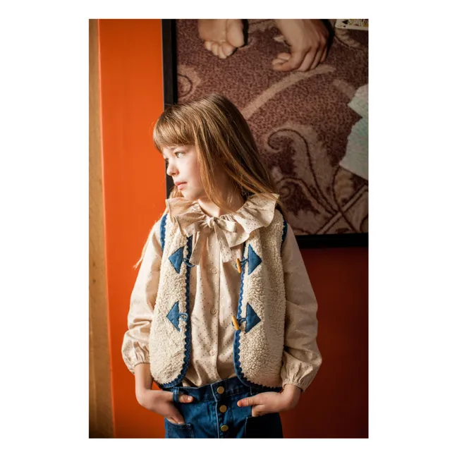 Blouse Angele à Pois Col Volants | Sable