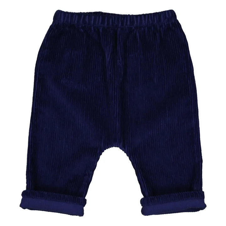 Sarouel Jungle Velours Côtelé | Bleu indigo- Image produit n°1