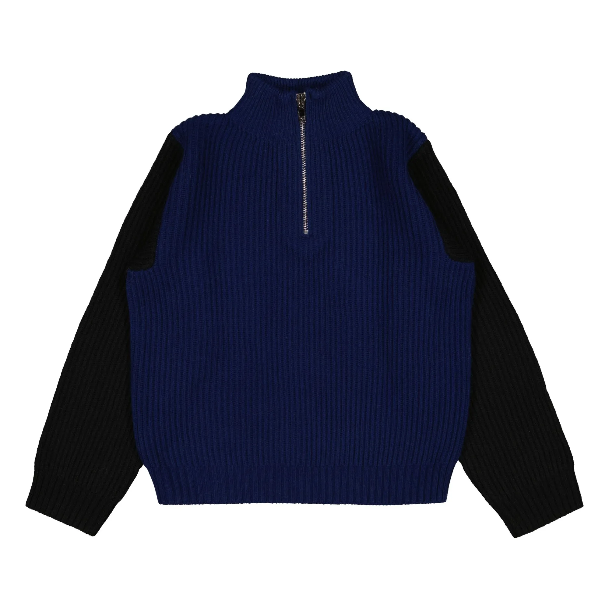 Louis Louise Indigo Blue Raoul Zipped Neck Sweater