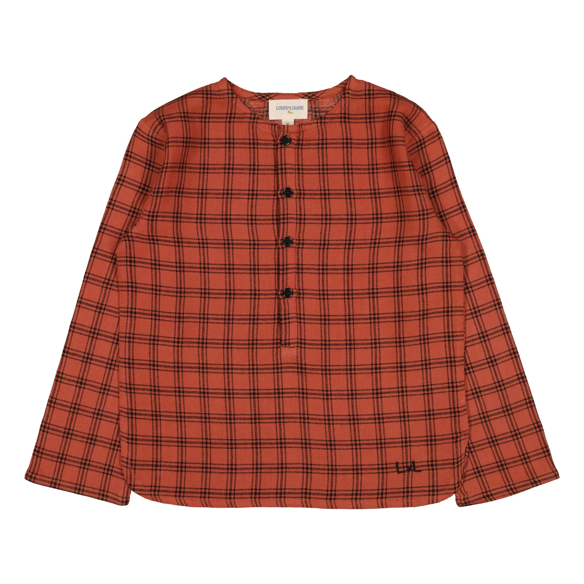 Louis Louise Brick Red Kurta Checkered Uncle
